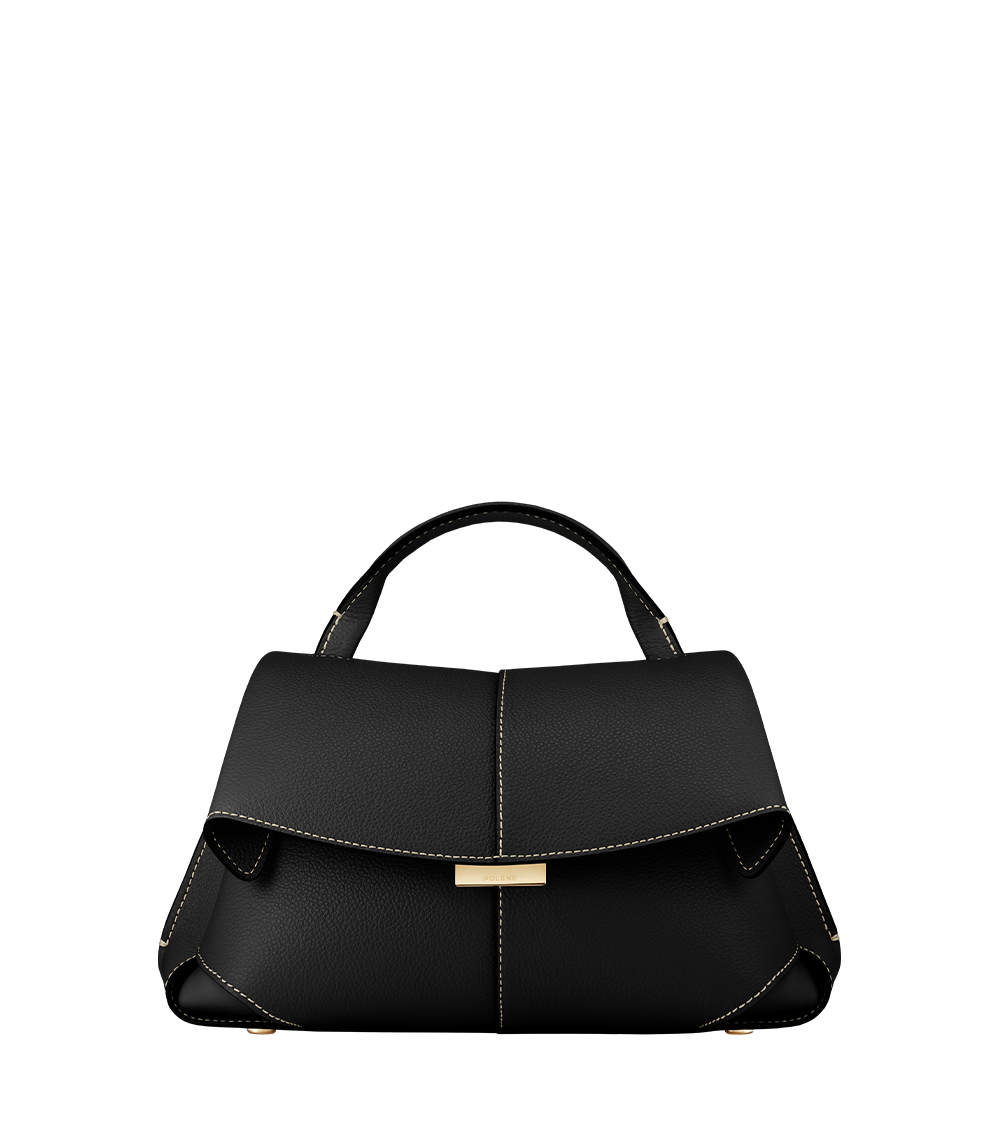 Mokki Mini - Noir Coutures Ecrues Grainé